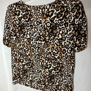Woman’s Leopard Print Blouse Talbots Size Large EUC Pretty Casual Dress Business